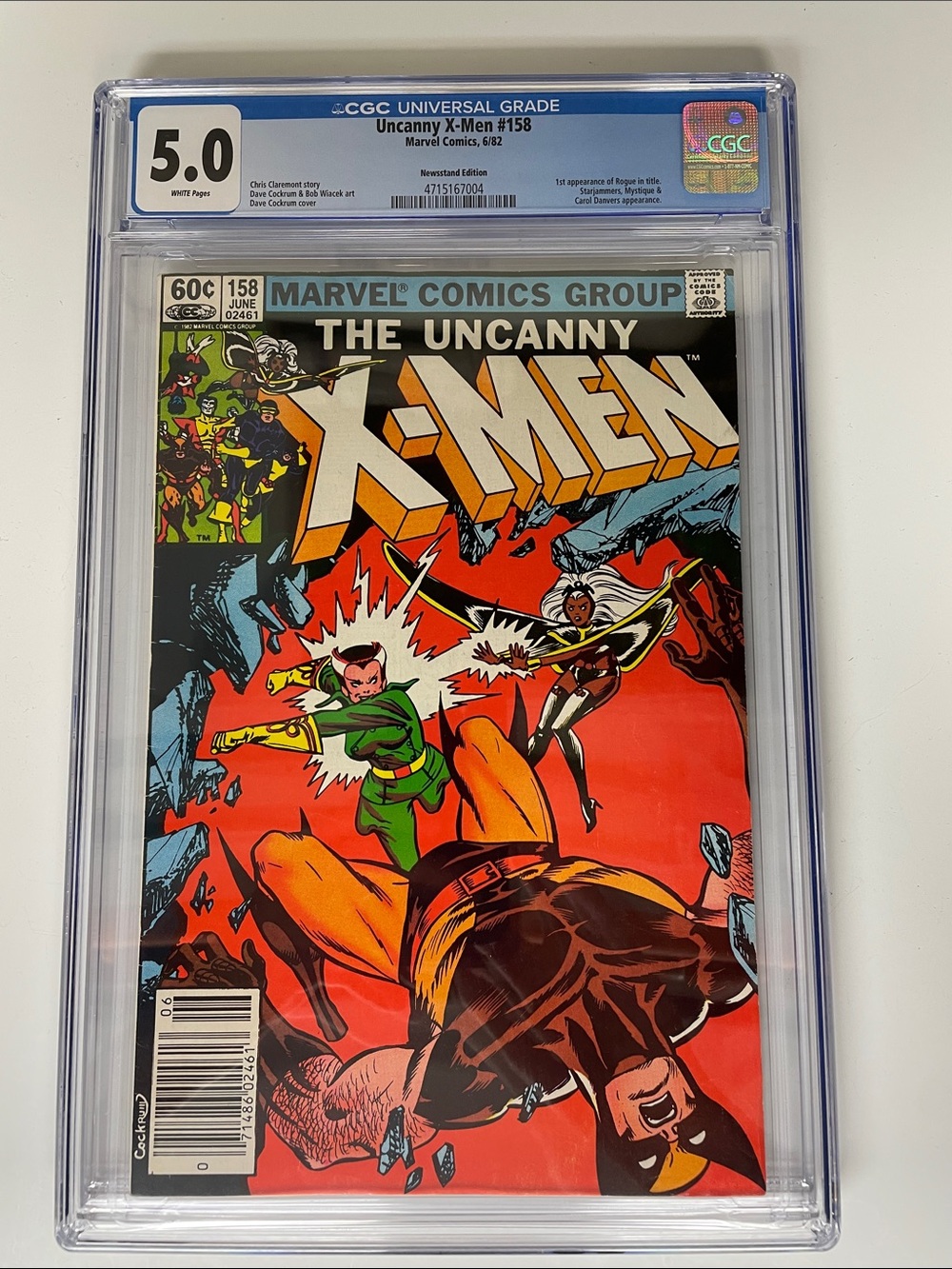 X-Men #158 Newsstand CGC 5.0 - 1st Appearance of Rogue in title